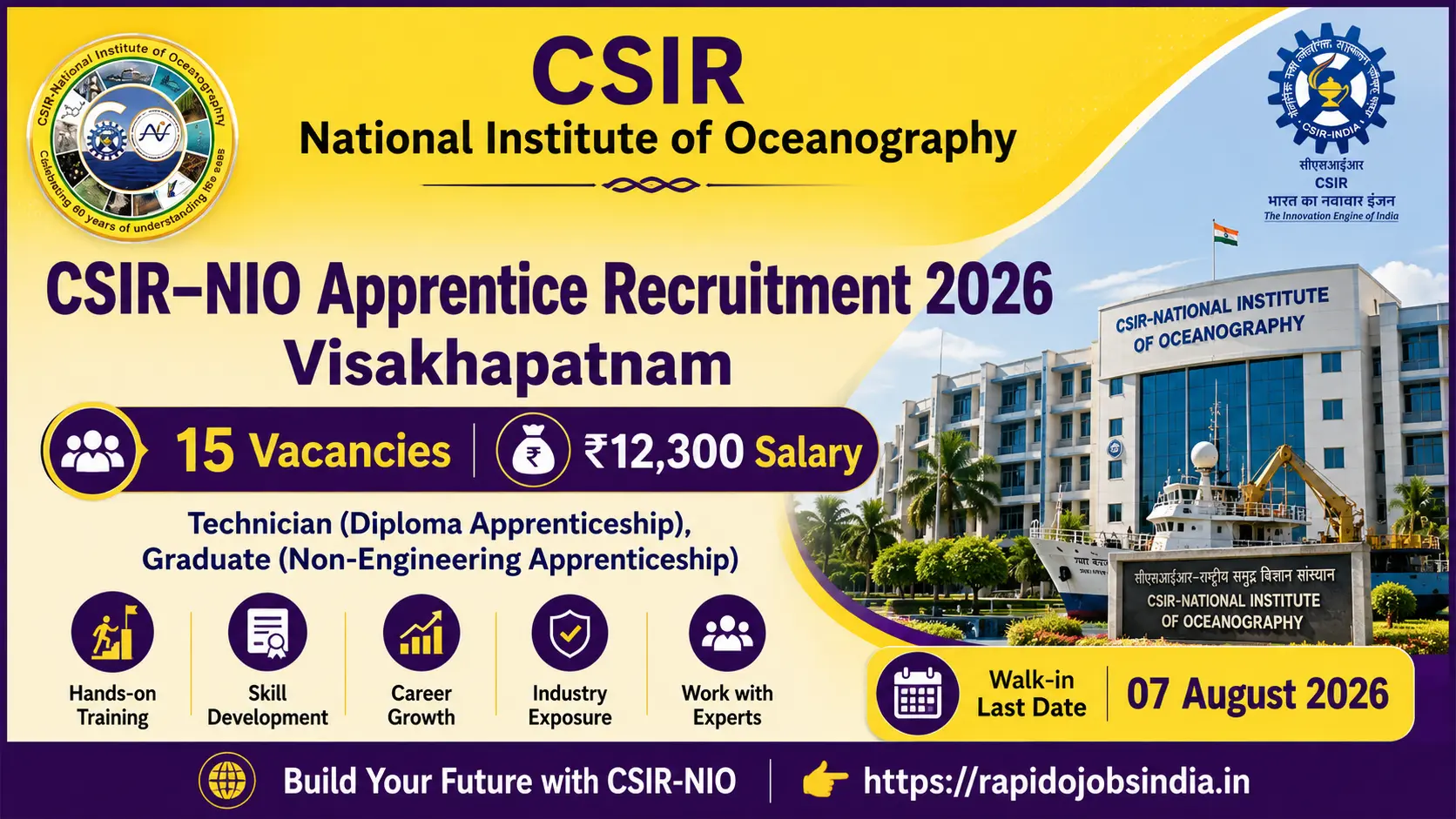 CSIR–NIO Apprentice Recruitment 2026 Visakhapatnam