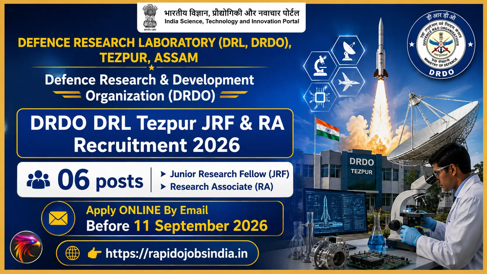 DRDO DRL Tezpur JRF RA Recruitment 2026