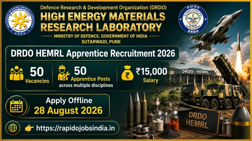 DRDO HEMRL Apprentice Recruitment 2026