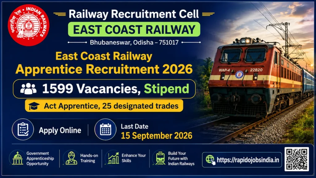 East Coast Railway Apprentice Recruitment 2026