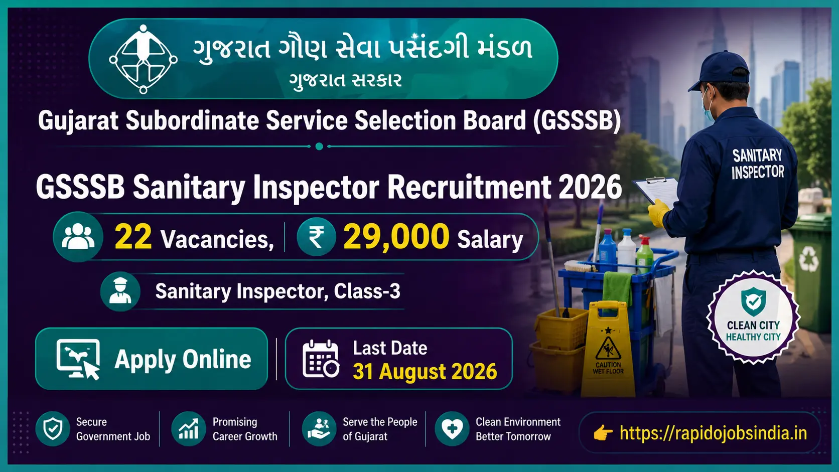 GSSSB Sanitary Inspector Recruitment 2026