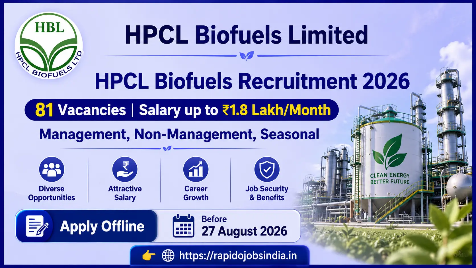 HPCL Biofuels Recruitment 2026
