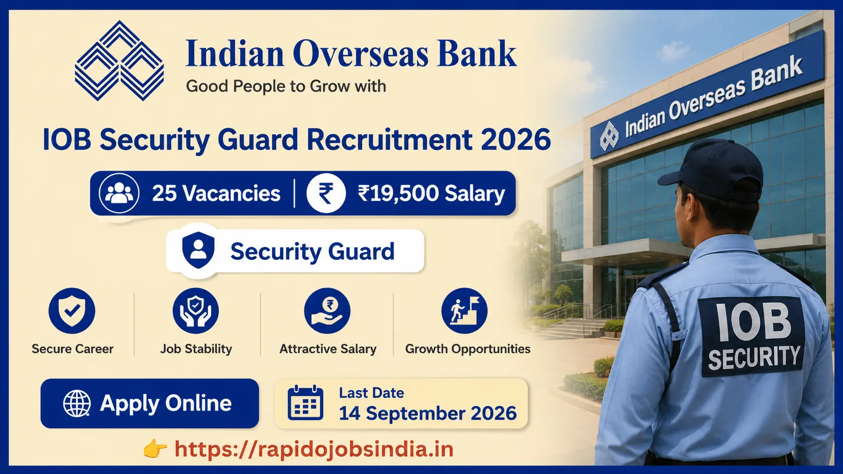 IOB Security Guard Recruitment 2026