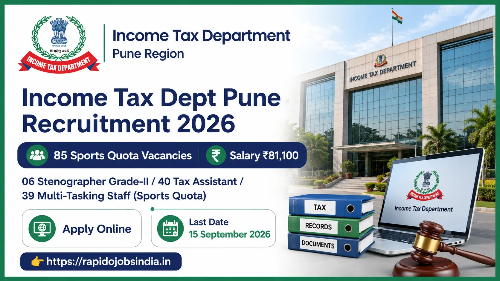 Income Tax Dept Pune Recruitment 2026
