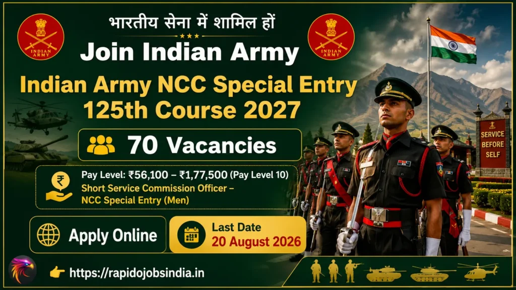 Indian Army NCC Special Entry 125th Course 2027