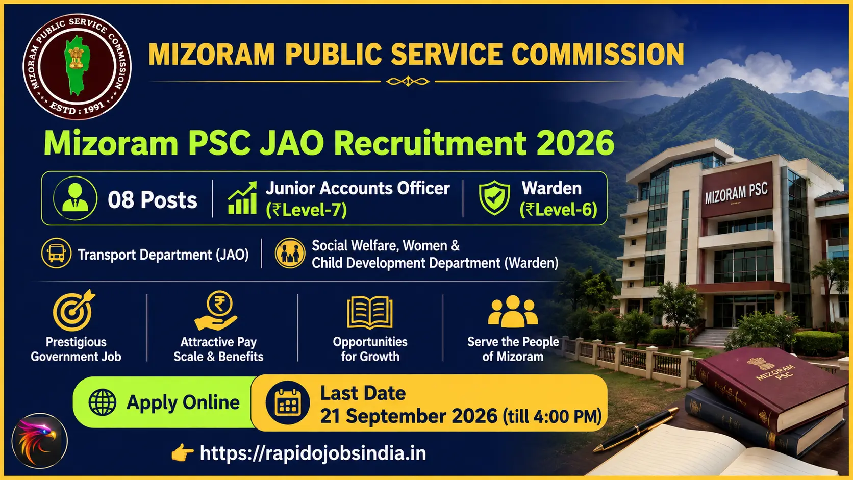 Mizoram PSC JAO Recruitment 2026