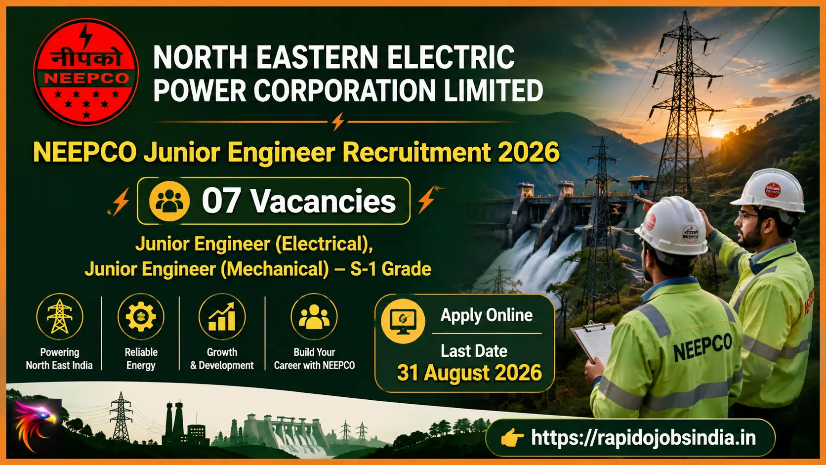 NEEPCO Junior Engineer Recruitment 2026