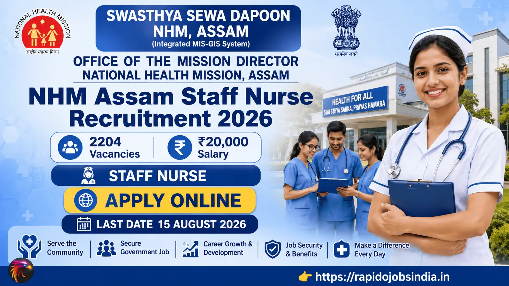 NHM Assam Staff Nurse Recruitment 2026