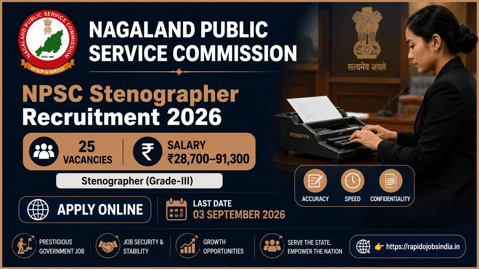 NPSC Stenographer Recruitment 2026