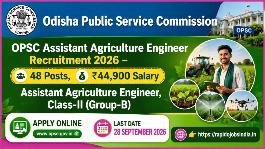 OPSC Asst Agriculture Engineer Recruitment 2026