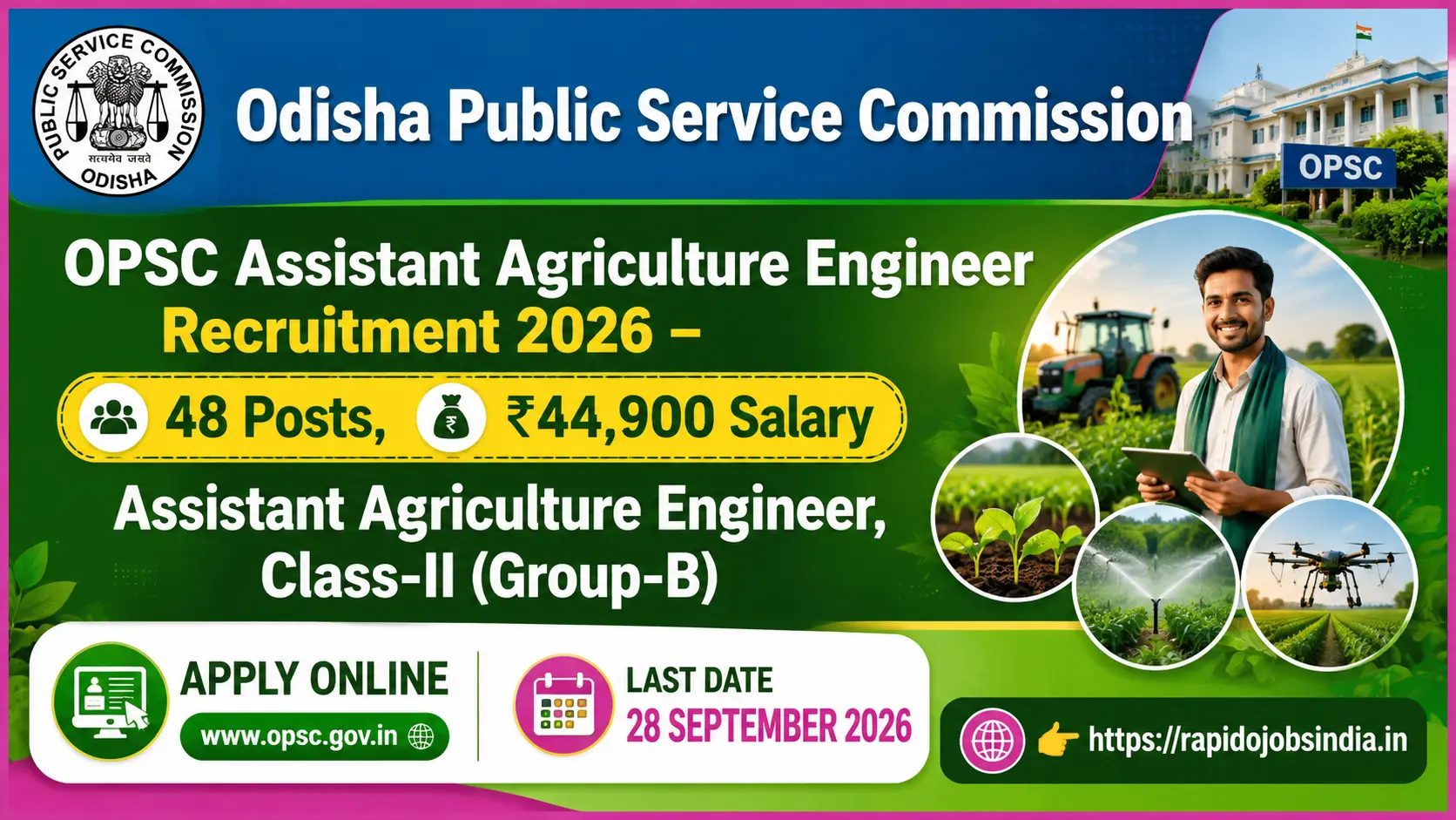 OPSC Asst Agriculture Engineer Recruitment 2026