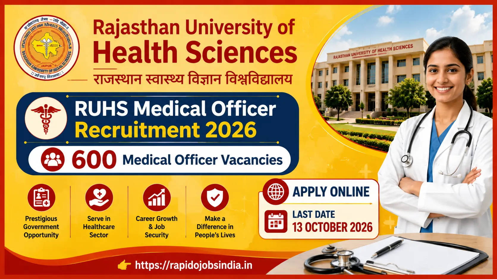 RUHS Medical Officer Recruitment 2026