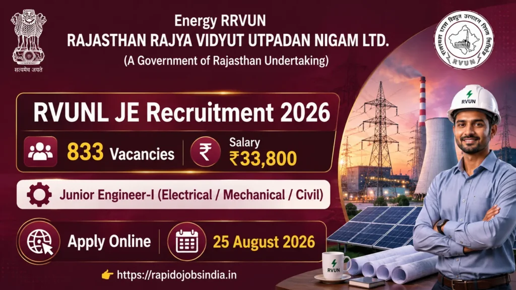 RVUNL JE Recruitment 2026