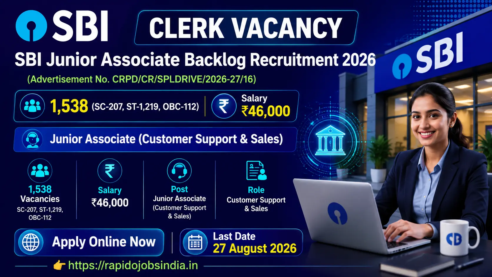 SBI Junior Associate Backlog Recruitment 2026