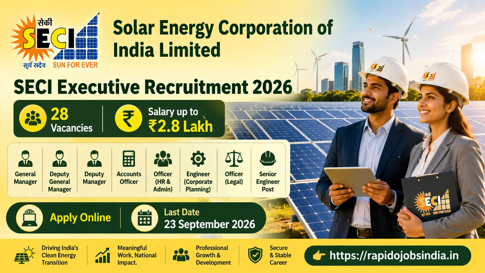 SECI Executive Recruitment 2026