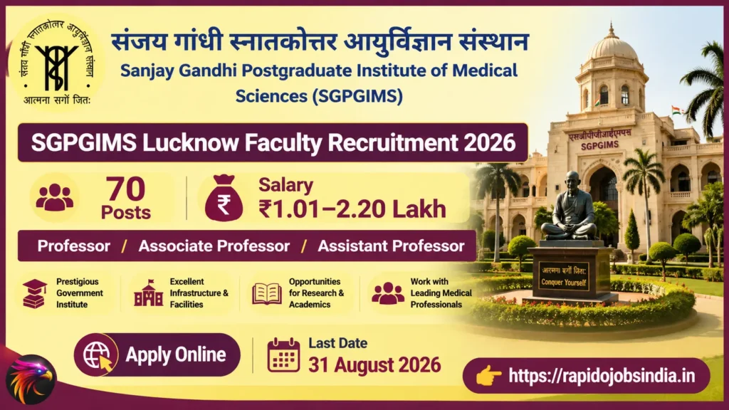 SGPGIMS Lucknow Faculty Recruitment 2026