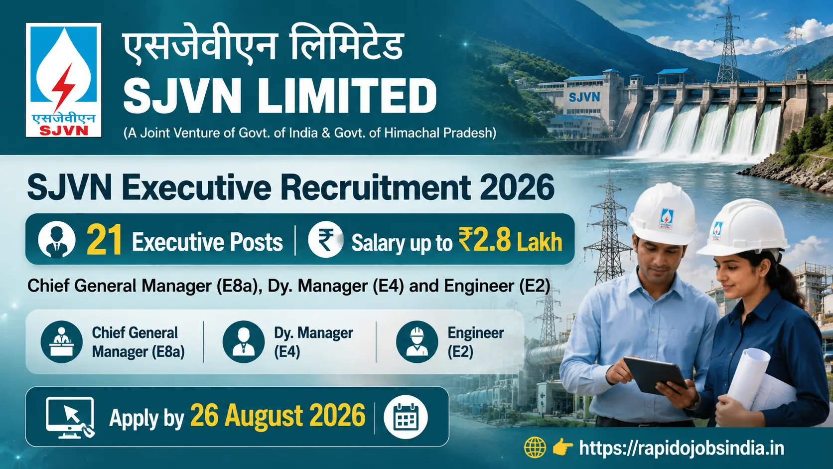 SJVN Executive Recruitment 2026