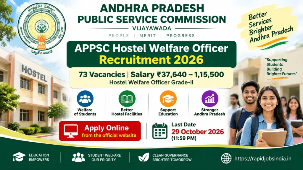 APPSC Hostel Welfare Officer Recruitment 2026