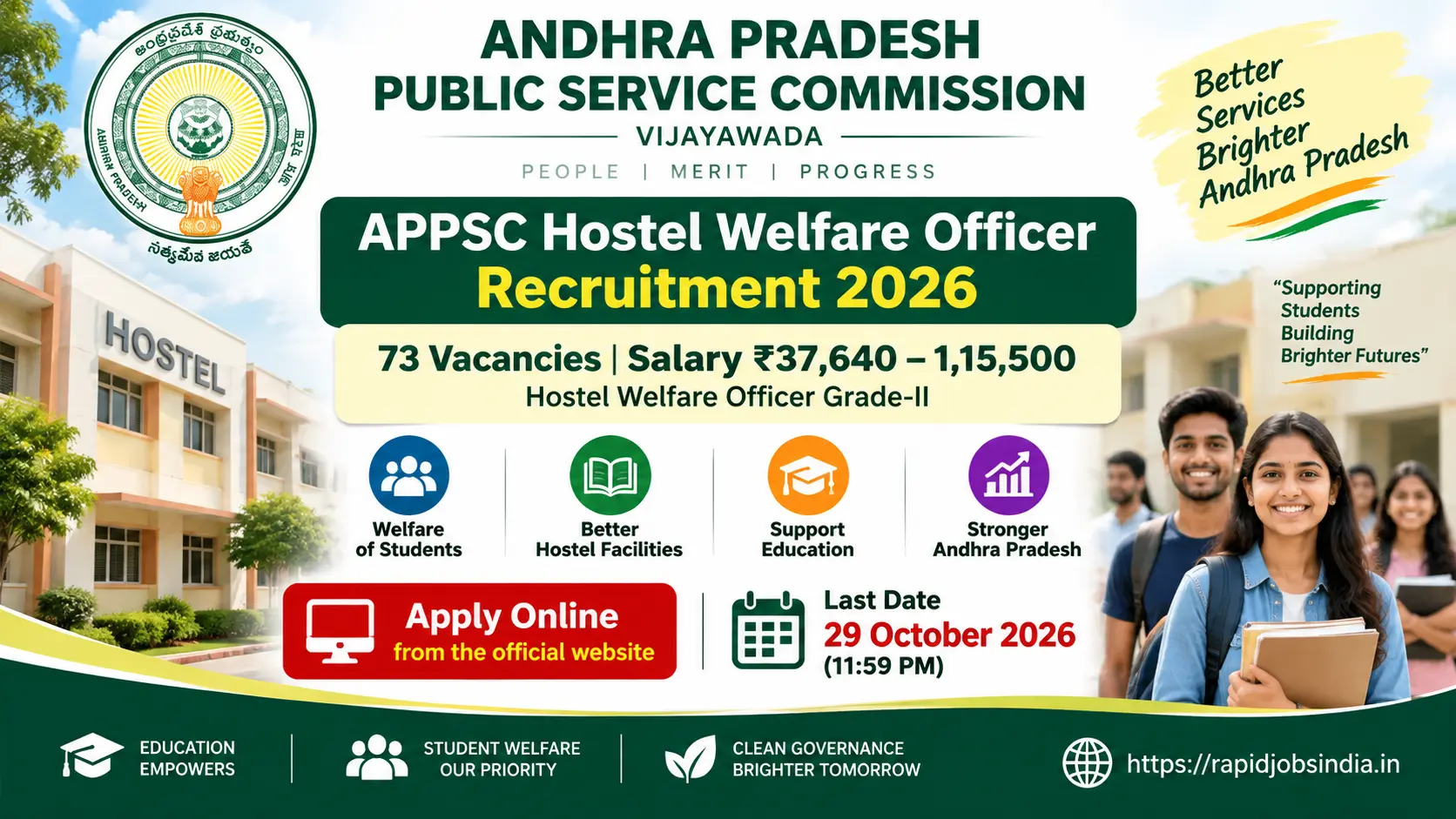 APPSC Hostel Welfare Officer Recruitment 2026
