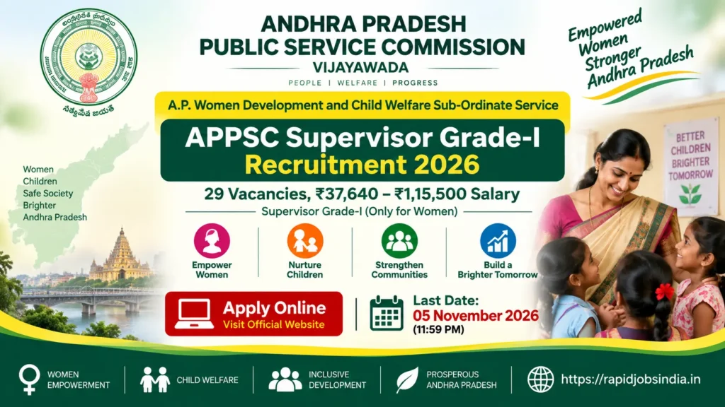 APPSC Supervisor Grade I Recruitment 2026