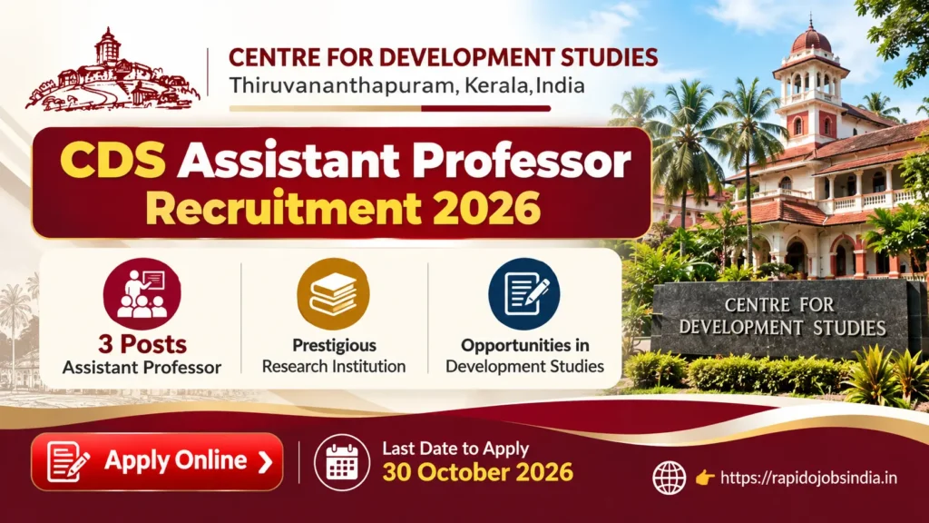 CDS Assistant Professor Recruitment 2026