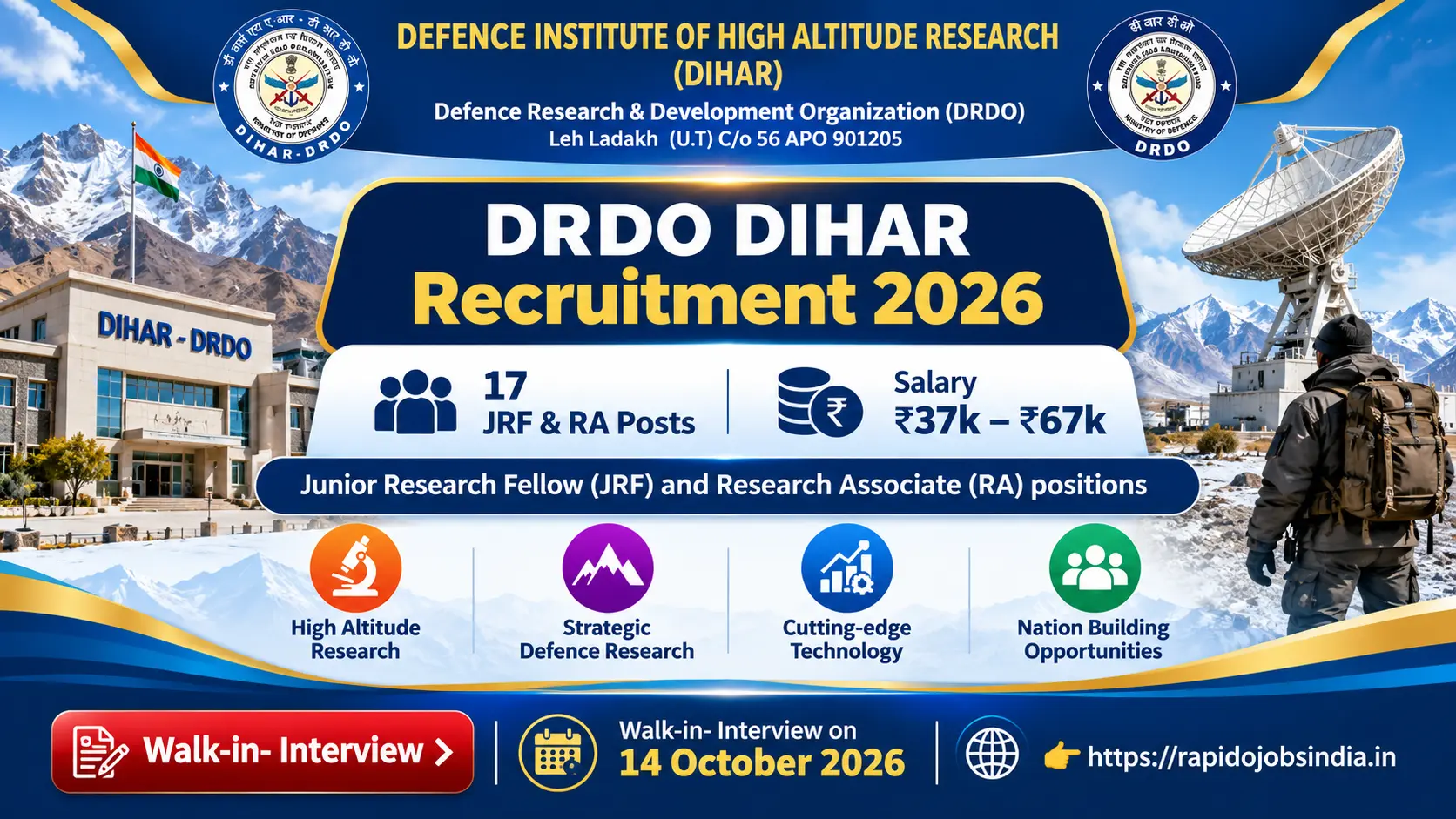 DRDO DIHAR Recruitment 2026