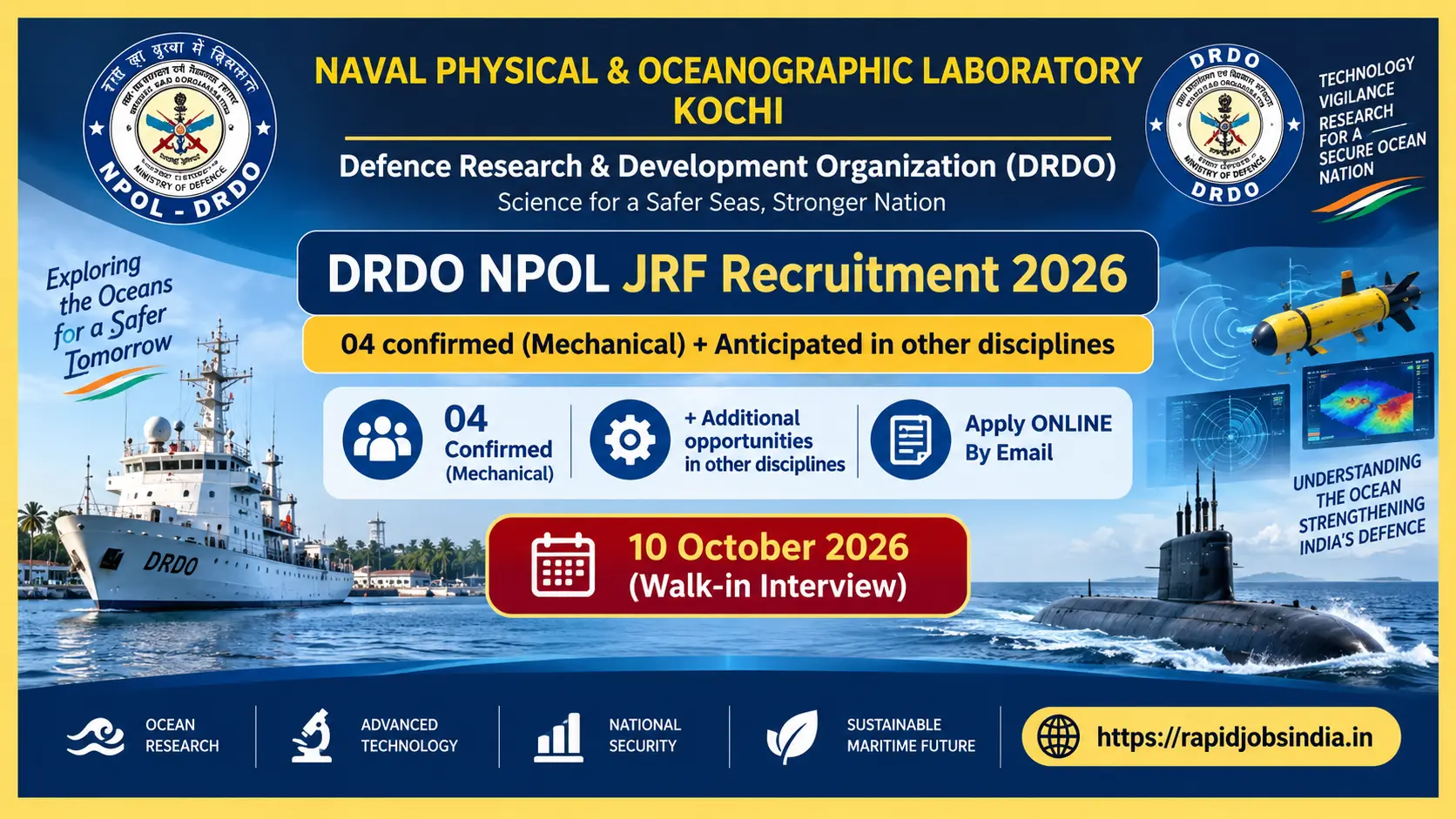 DRDO NPOL JRF Recruitment 2026