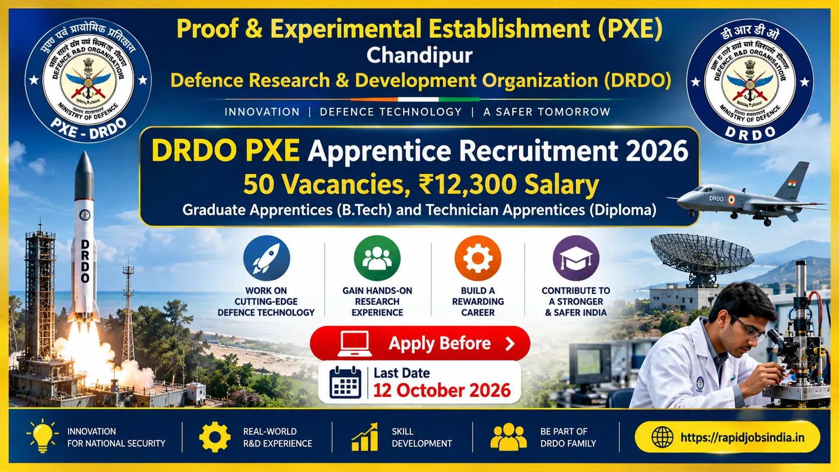 DRDO PXE Apprentice Recruitment 2026