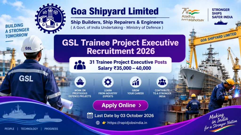 GSL Trainee Project Executive Recruitment 2026