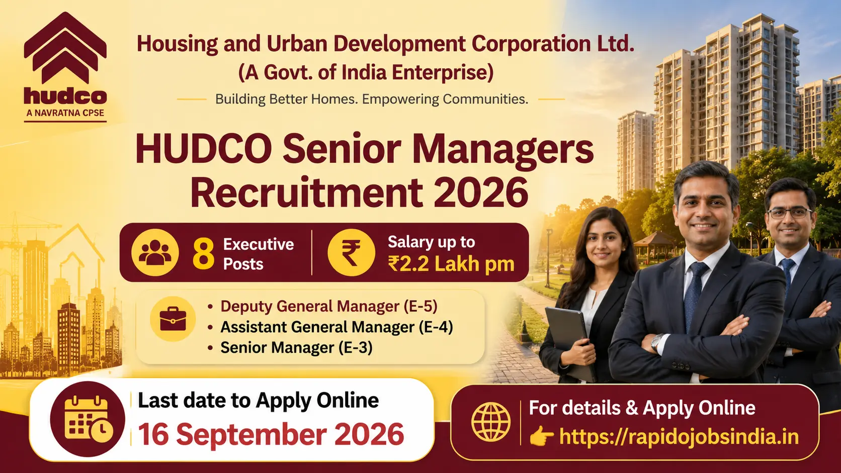 HUDCO Senior Managers Recruitment 2026
