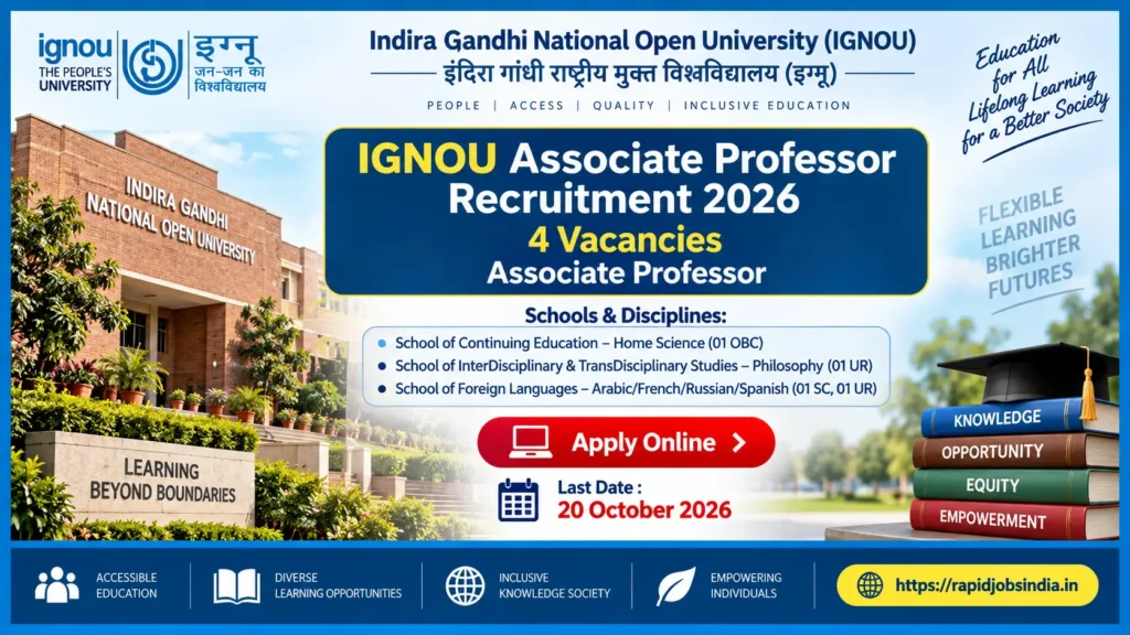 IGNOU Associate Professor Recruitment 2026