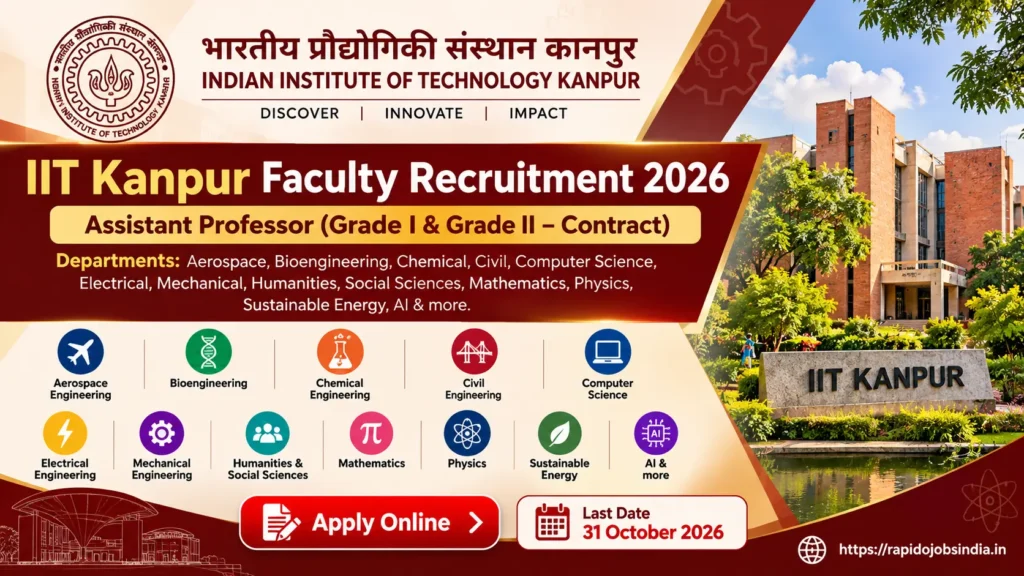 IIT Kanpur Faculty Recruitment 2026