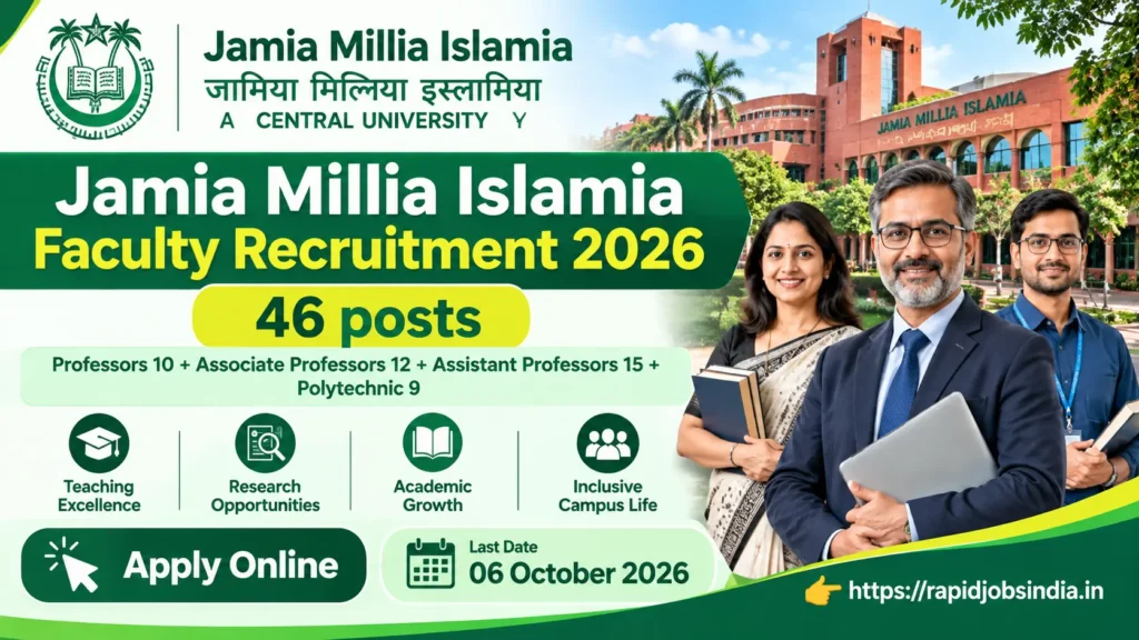 Jamia Millia Islamia Faculty Recruitment 2026