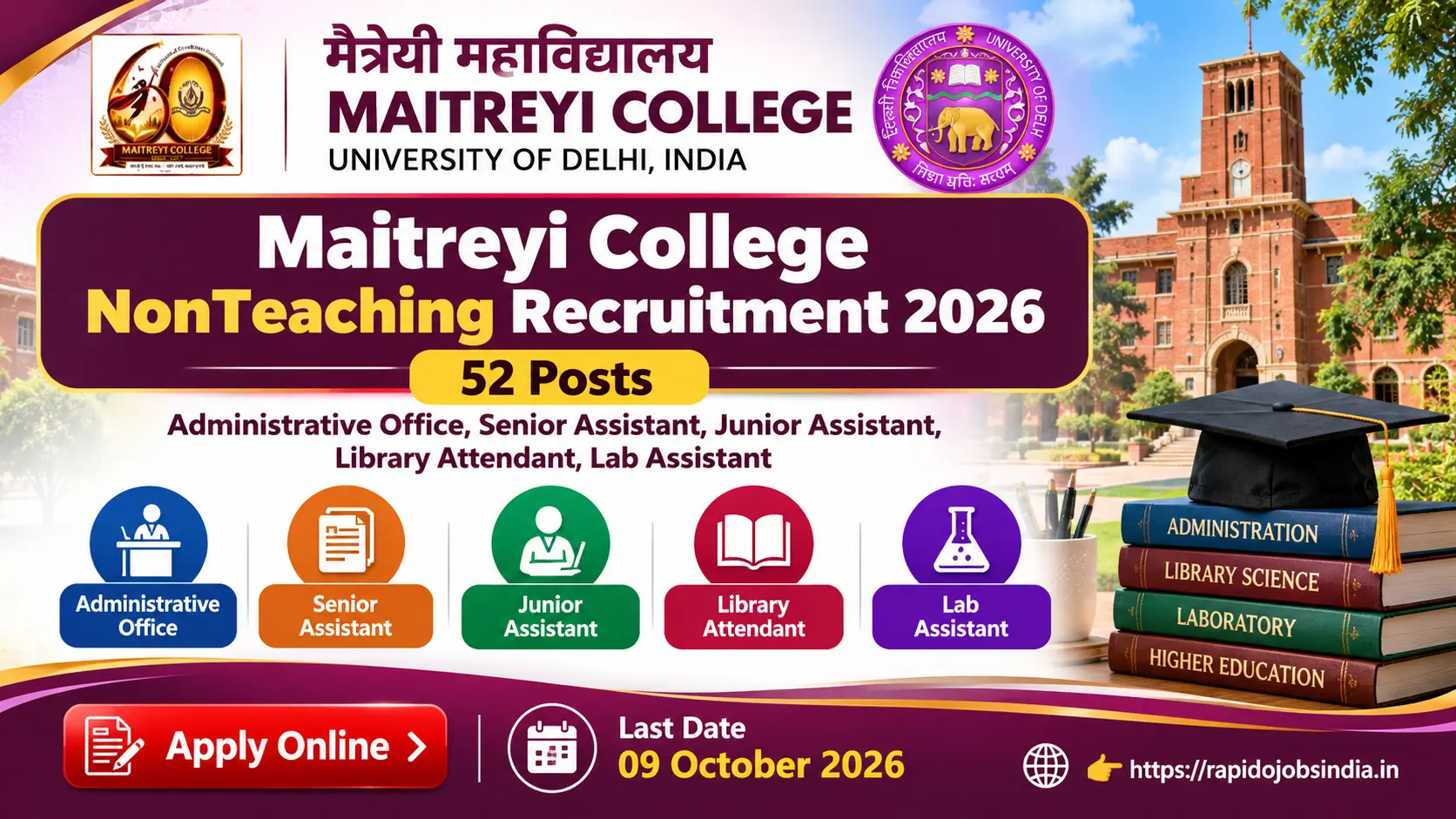 Maitreyi College NonTeaching Recruitment 2026