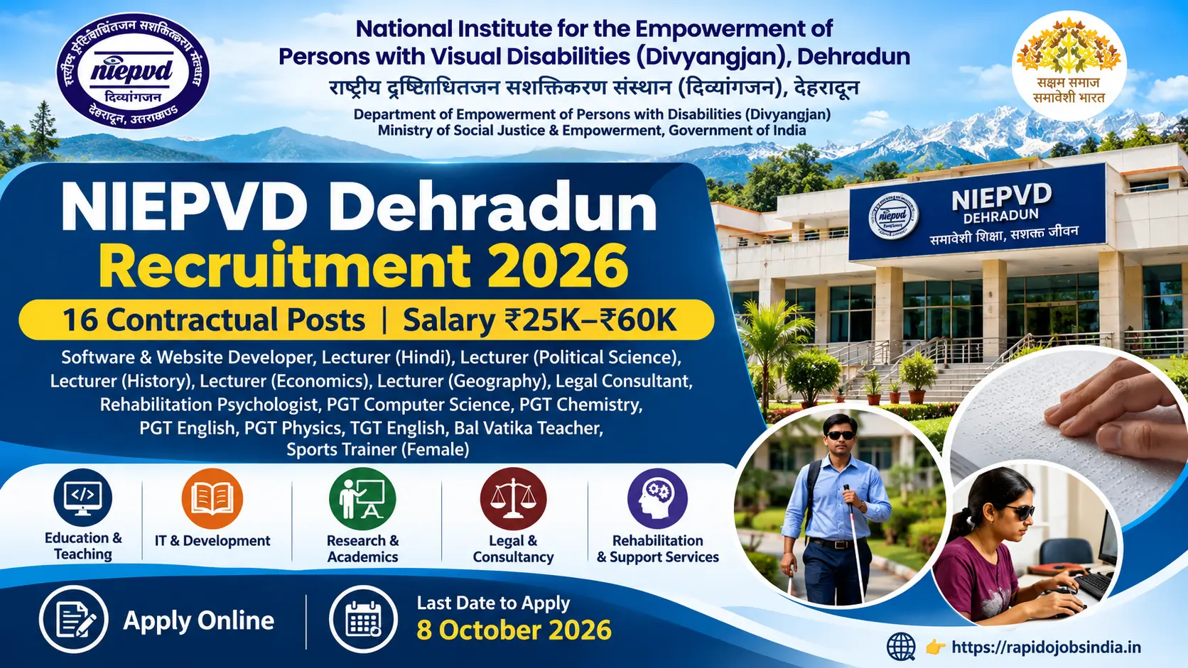 NIEPVD Dehradun Recruitment 2026