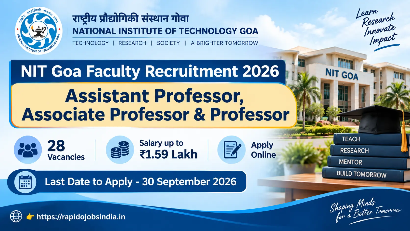 NIT Goa Faculty Recruitment 2026