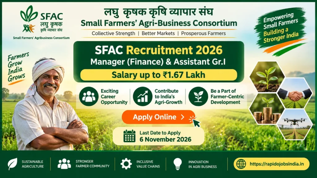 SFAC Recruitment 2026
