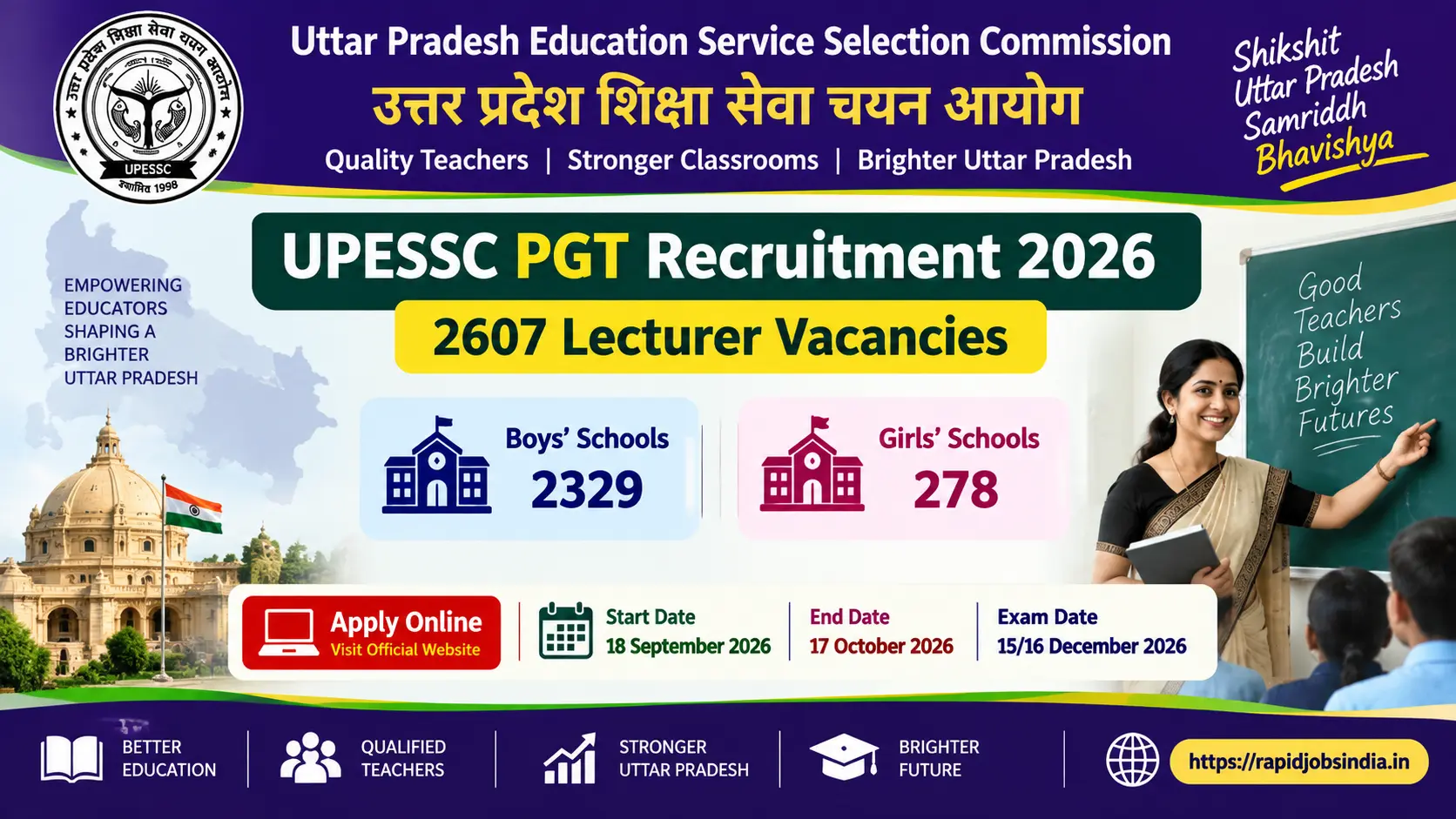UPESSC PGT Recruitment 2026