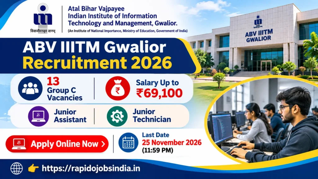 ABV IIITM Gwalior Recruitment 2026