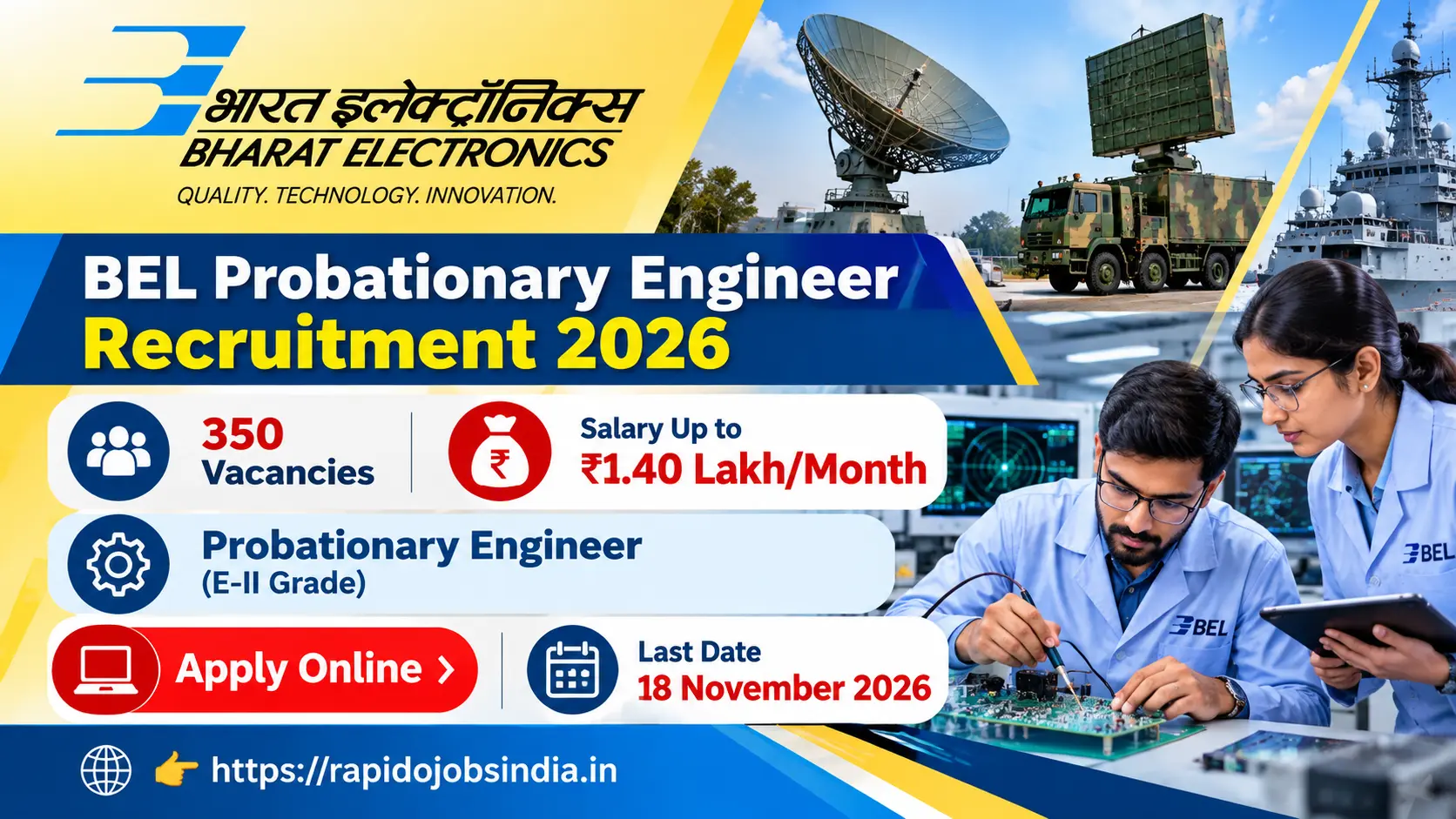 BEL Probationary Engineer Recruitment 2026