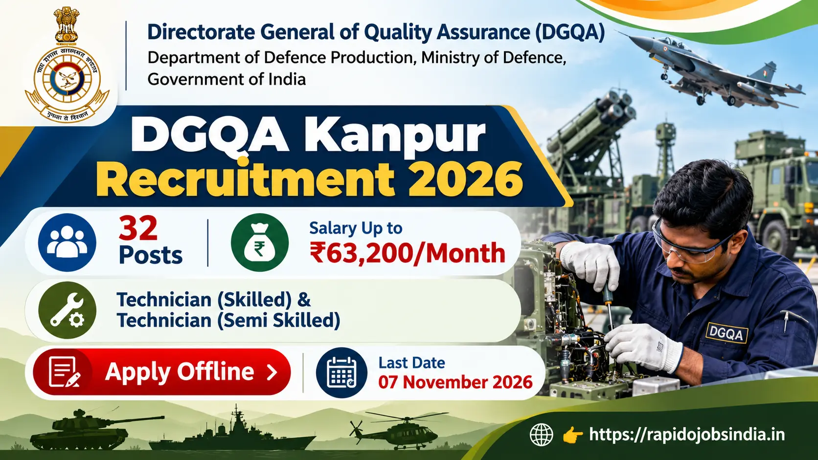 DGQA Technician Recruitment 2026