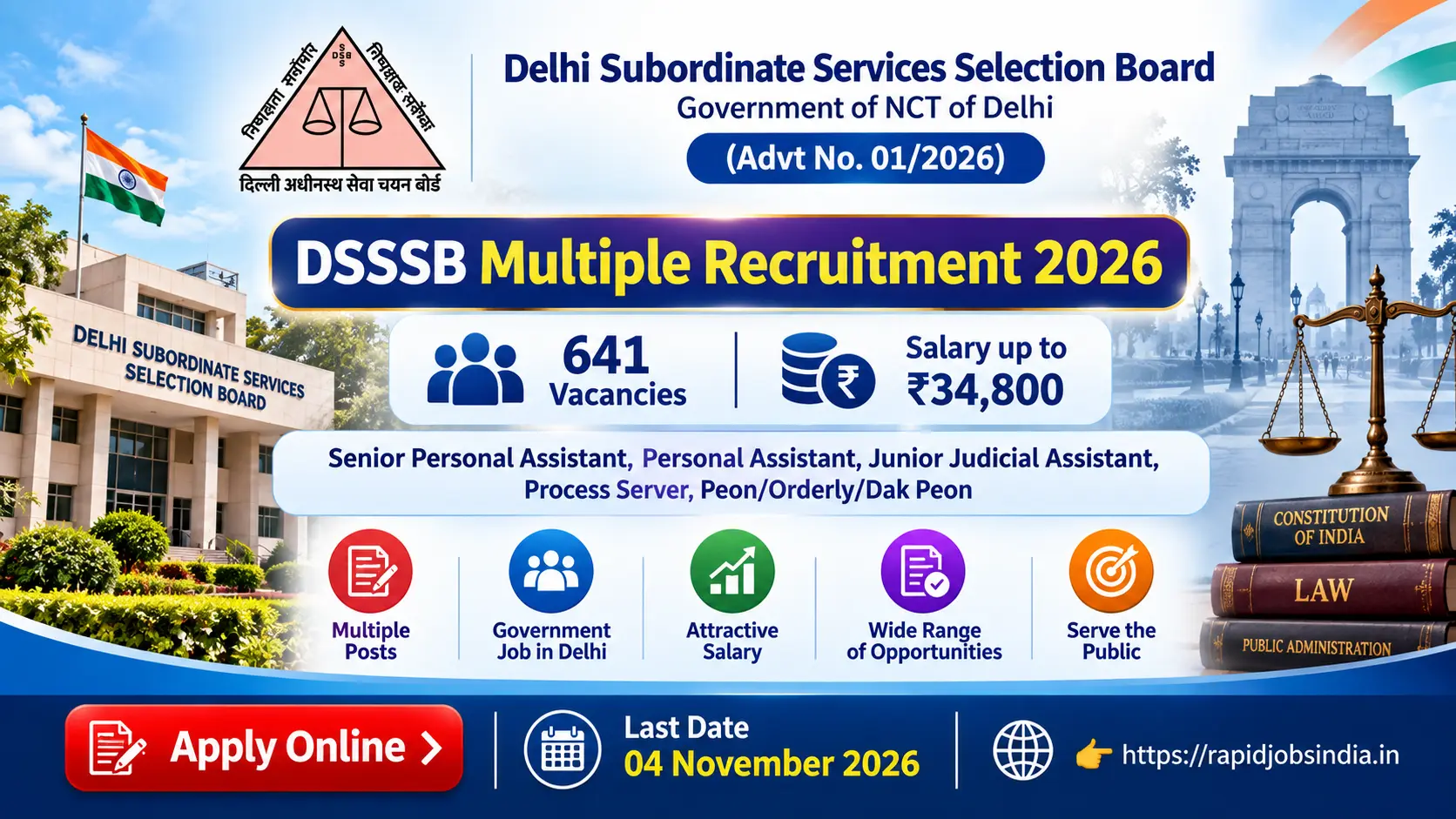 DSSSB Multiple Recruitment 2026
