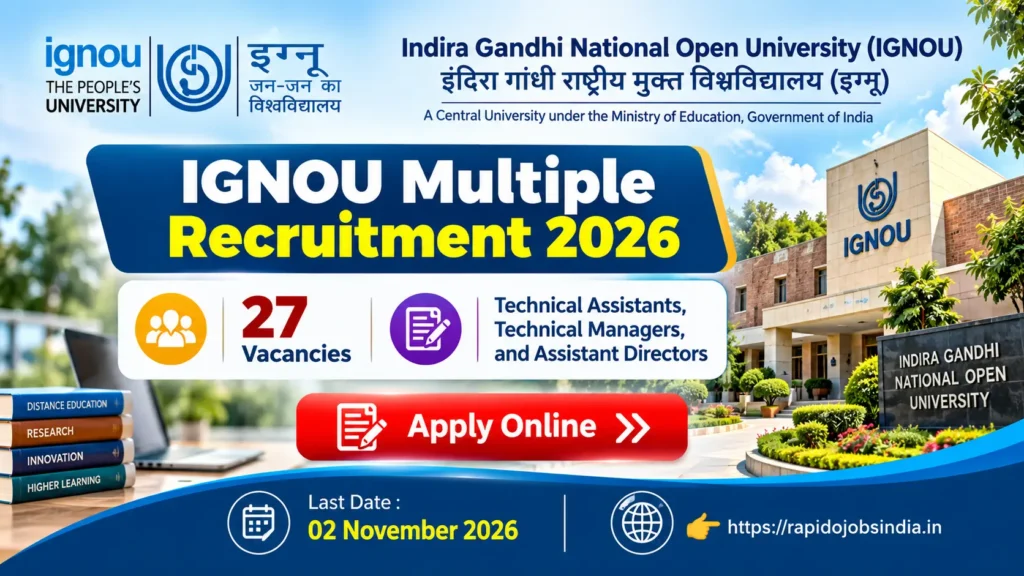 IGNOU Multiple Recruitment 2026