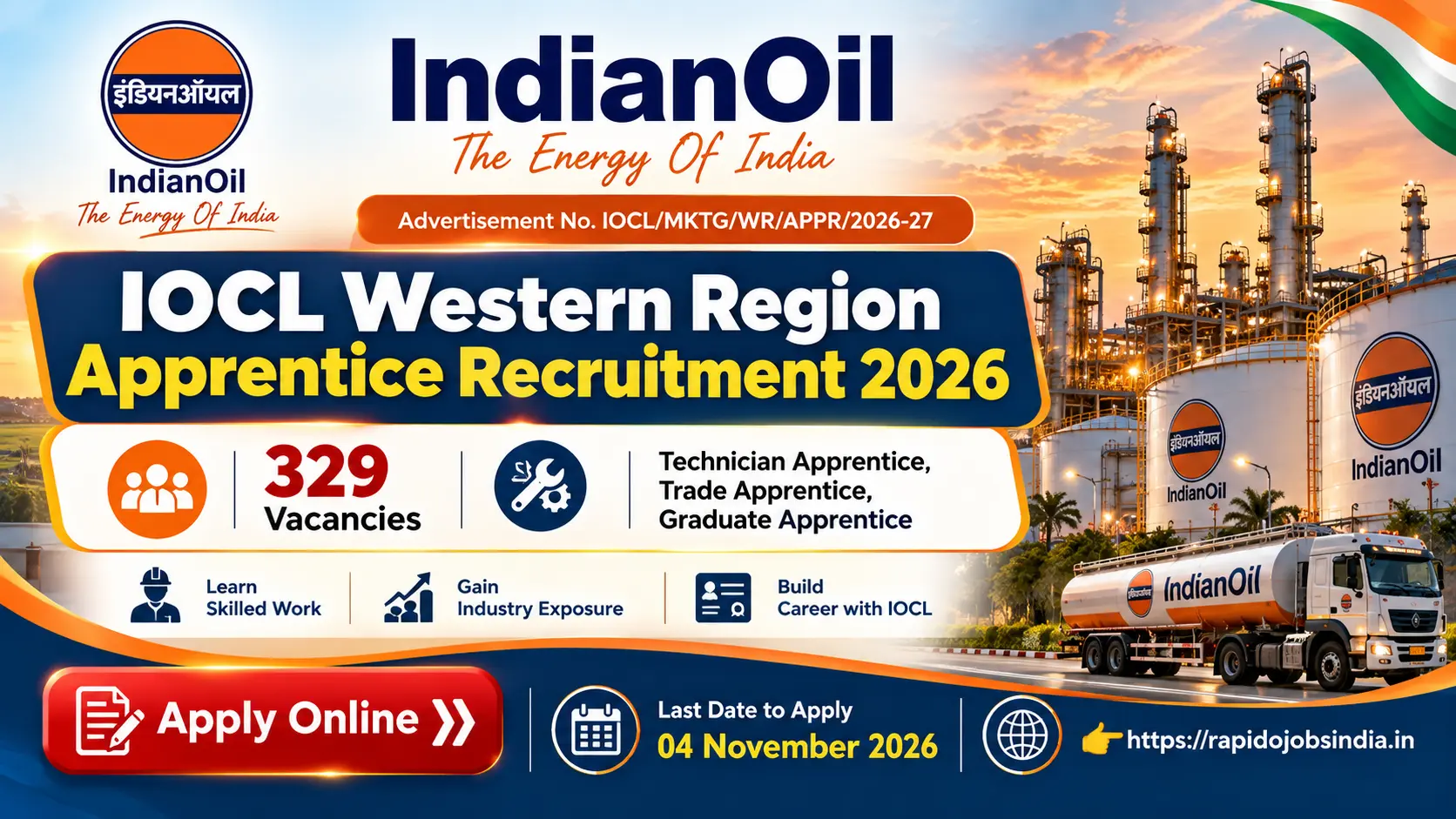 IOCL Western Region Apprentice Recruitment 2026