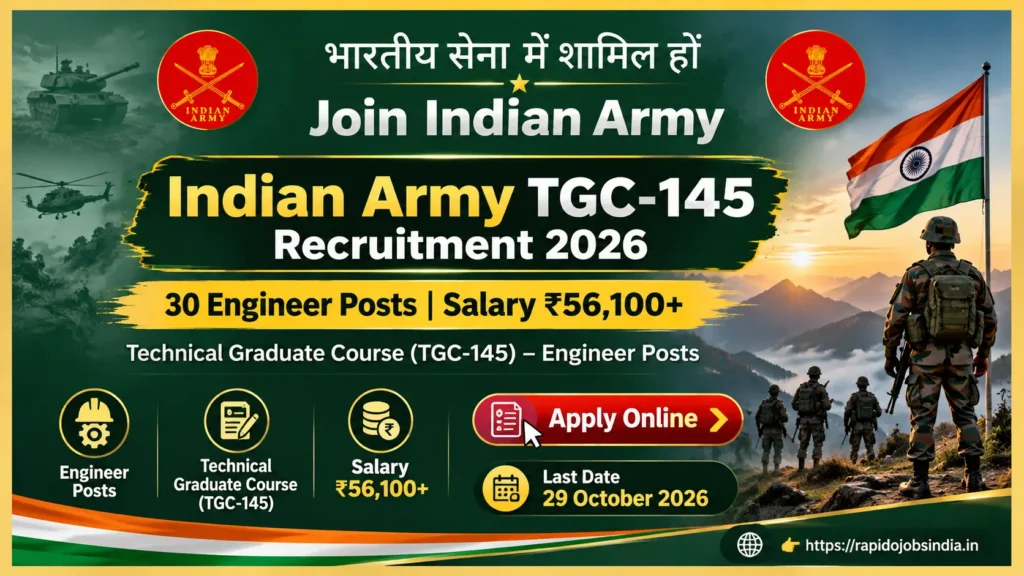Indian Army TGC 145 Recruitment 2026