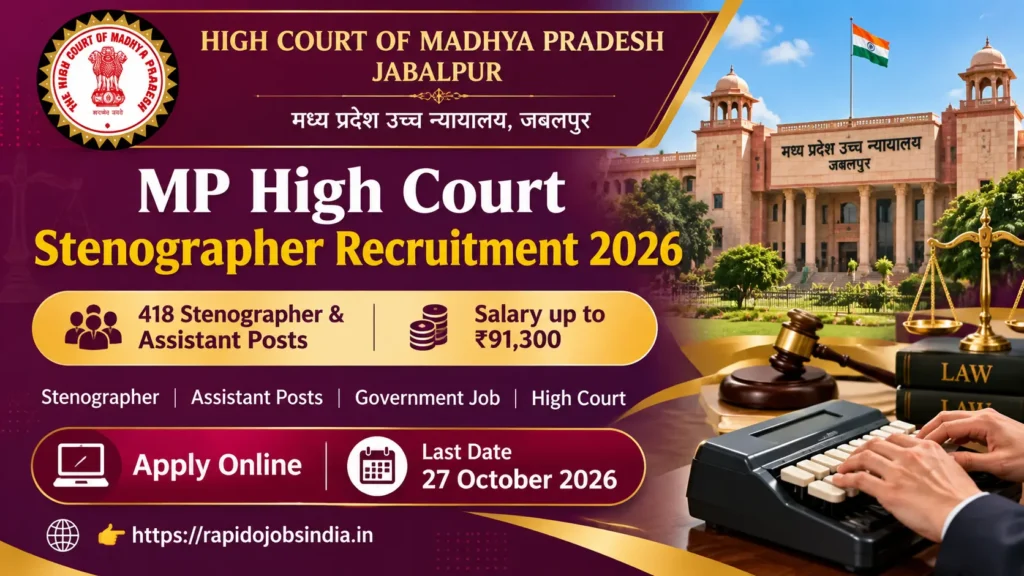MP High Court Stenographer Recruitment 2026