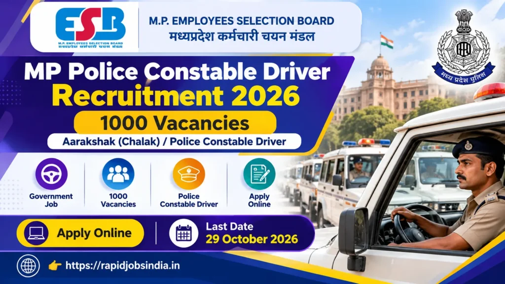 MP Police Constable Driver Recruitment 2026
