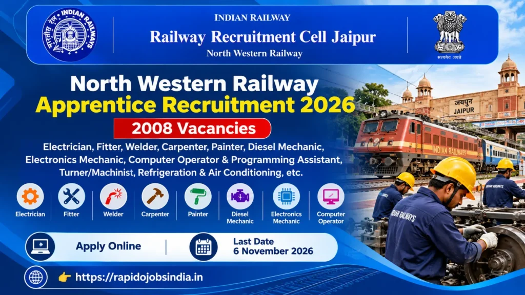 North Western Railway Apprentice Recruitment 2026