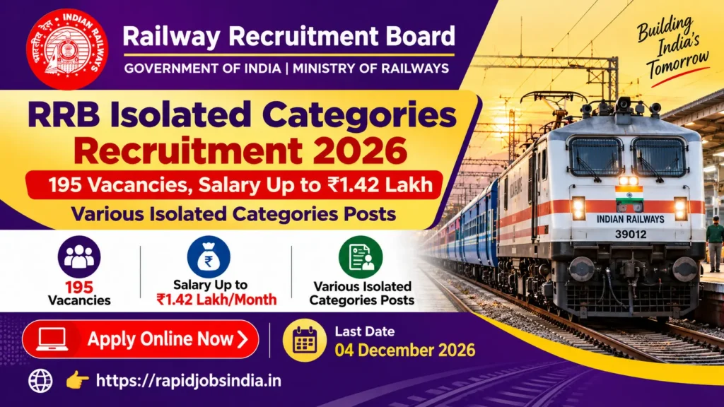 RRB Isolated Categories Recruitment 2026